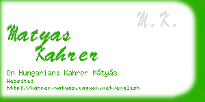 matyas kahrer business card